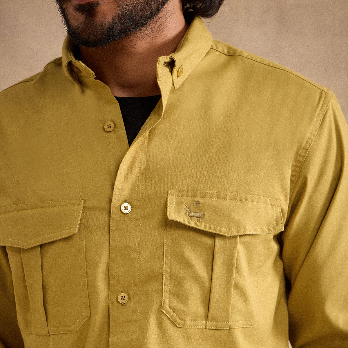 Charlie Shirt - Mustard Green