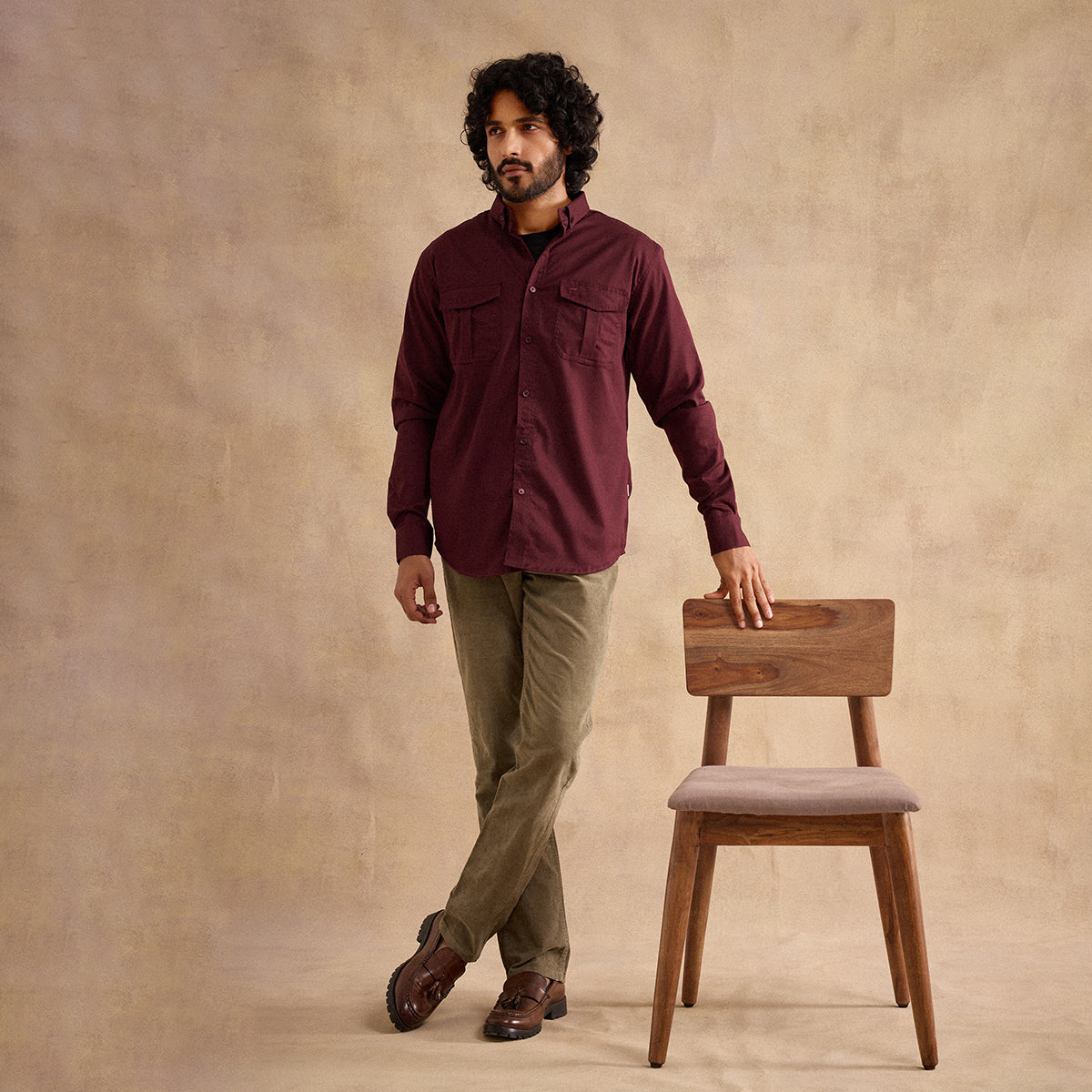 Charlie Shirt - Burgundy