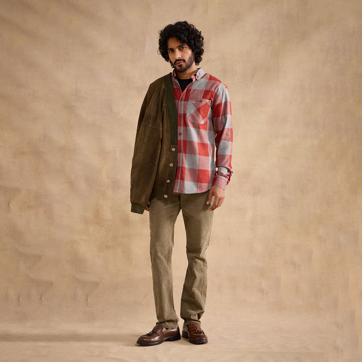 Moore Shirt - Maroon and Grey