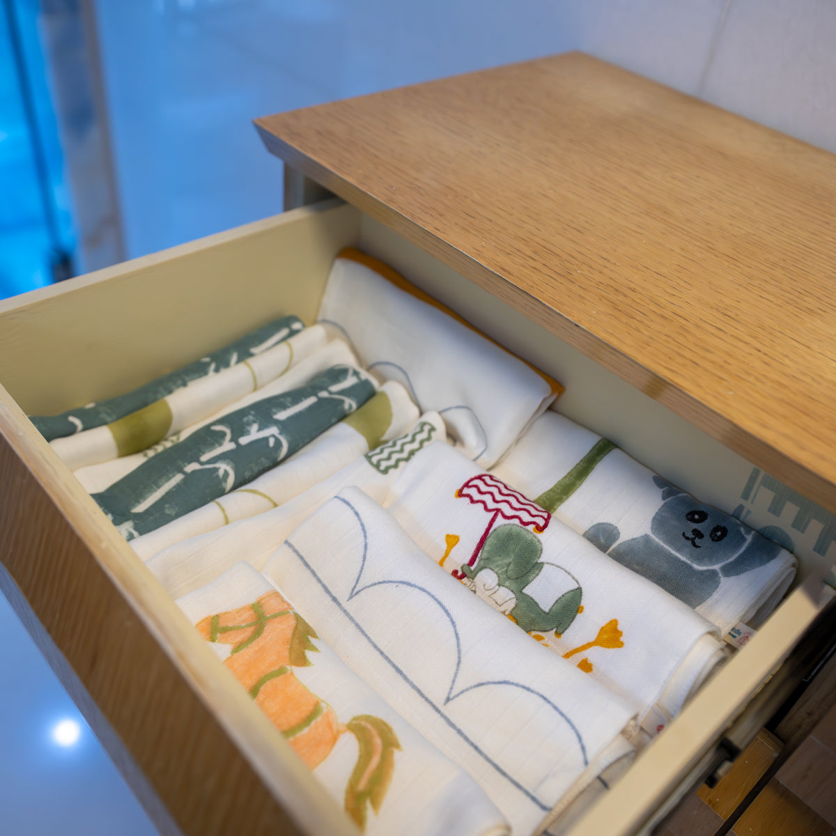 Baby Wash Cloth | Organic Muslin | Koala Purple | Set of 2