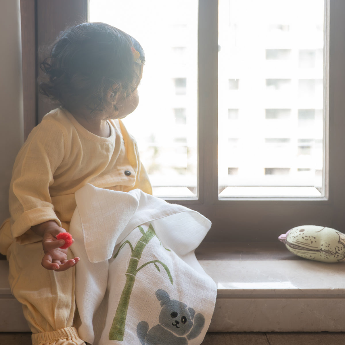 Baby Wash Cloth | Organic Muslin | Koala Purple | Set of 2