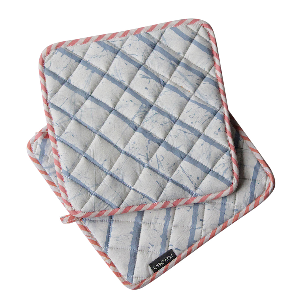 Cotton Kitchen Pot Holder | Blue | Set of 2