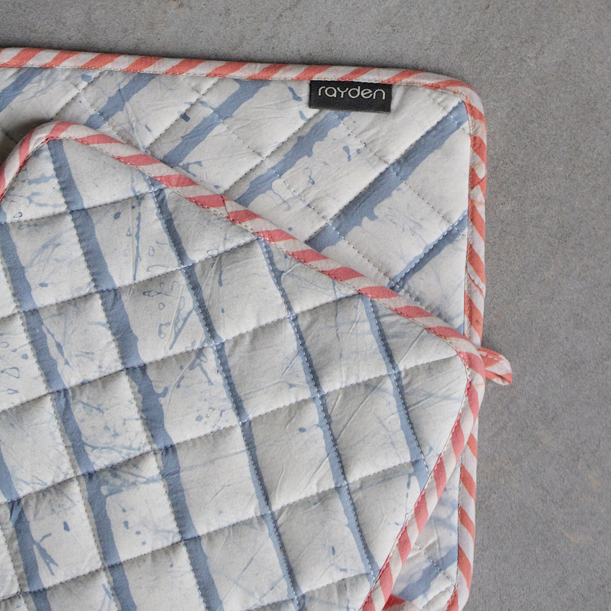 Cotton Kitchen Pot Holder | Blue | Set of 2