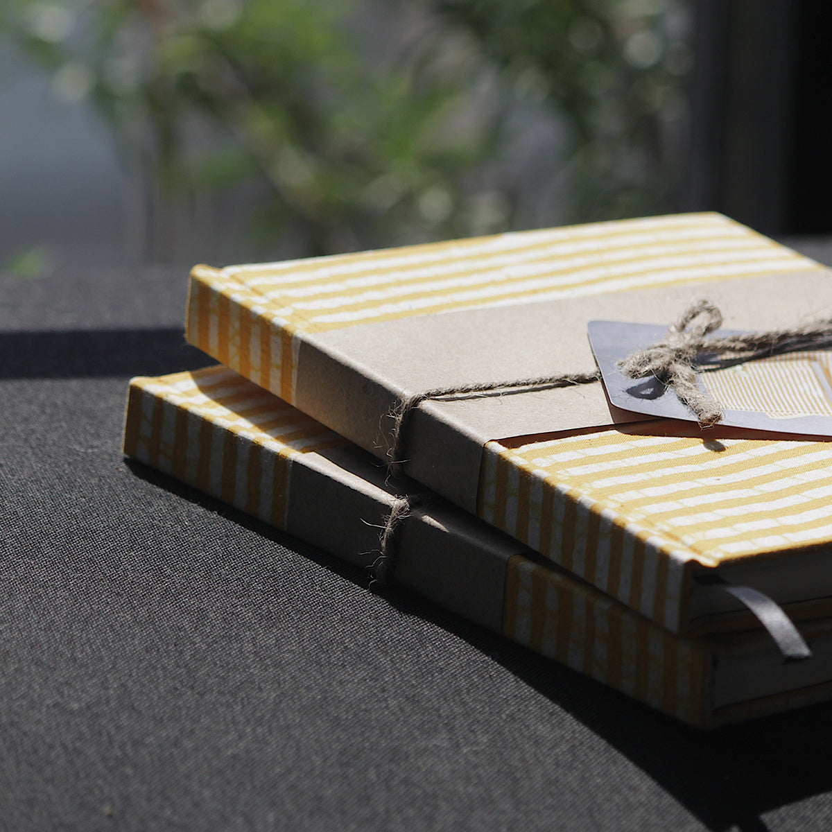 Paper Board Diary | Striped Design | Yellow | A5 Size | 200 Pages