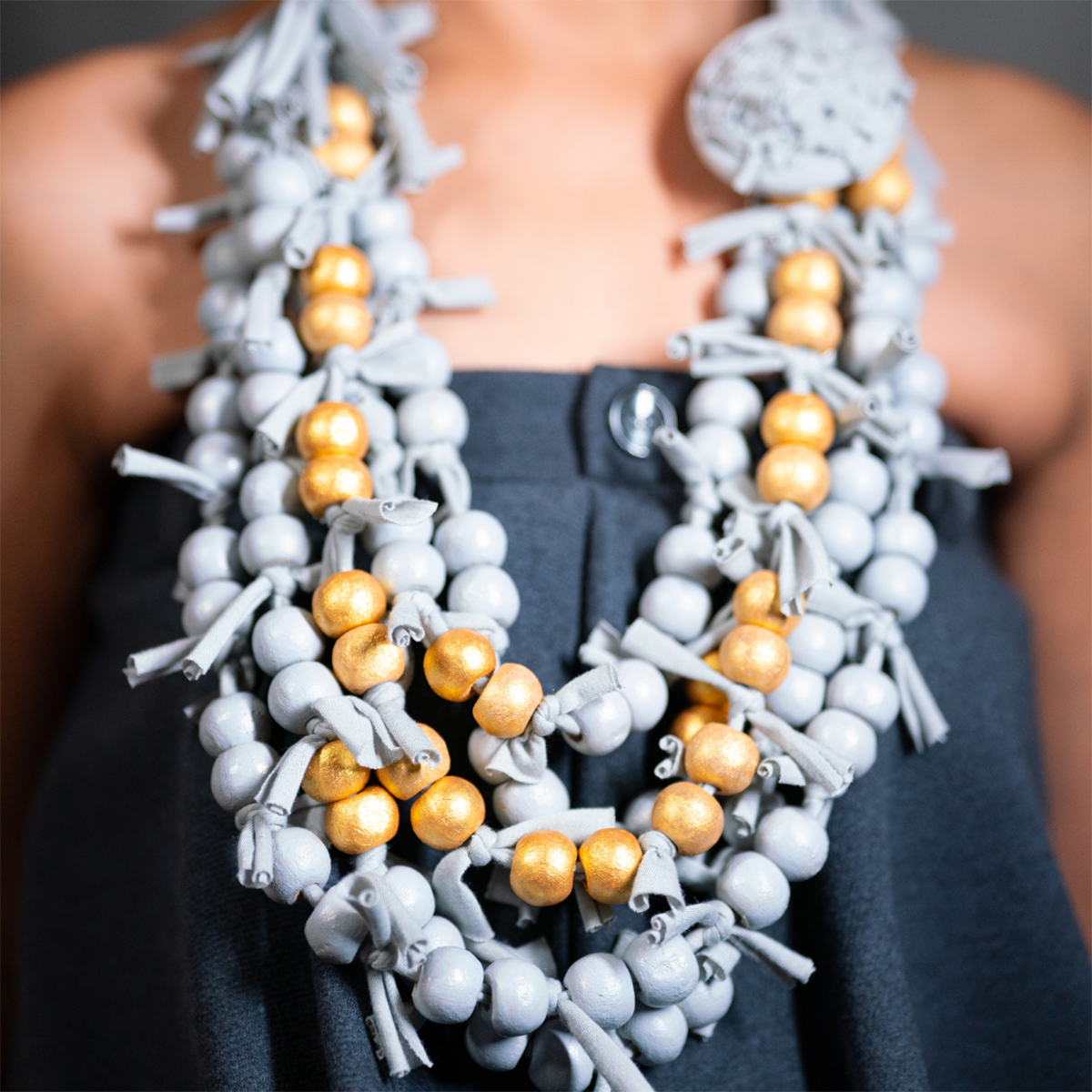 Boho Statement Handmade Fabric Necklace