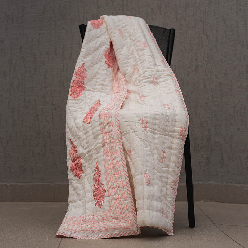 Orchid Block Printed Baby Quilt