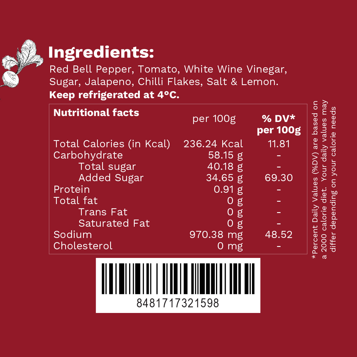 Red Pepper Chilli Jam | 180 g