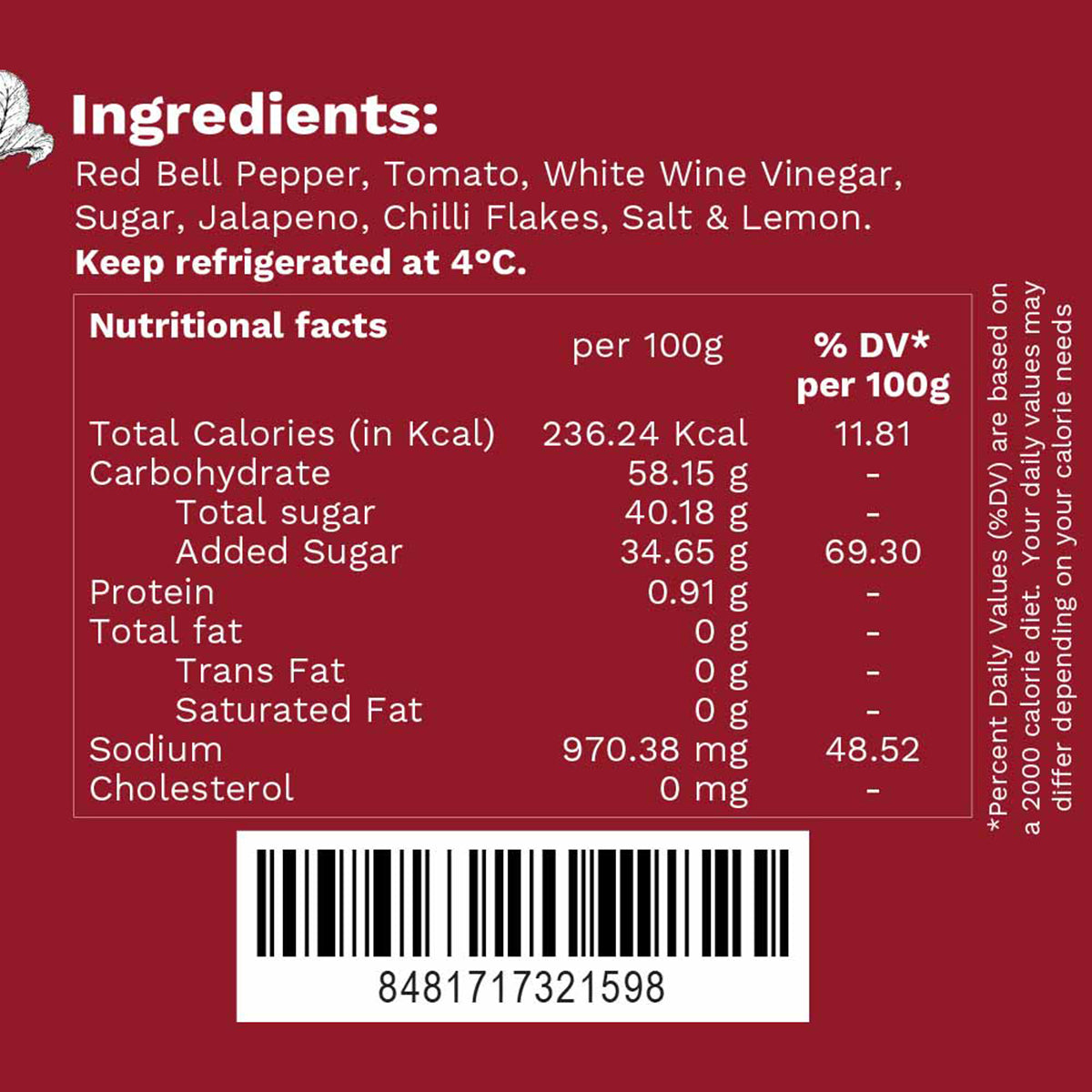 Red Pepper Chilli Jam | 180 g