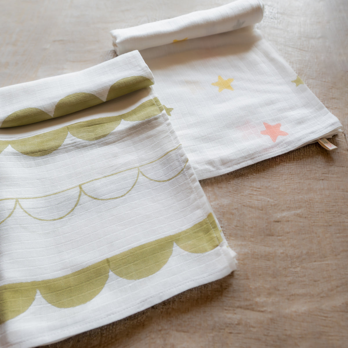 Organic Muslin Baby Swaddle - Circus Stars
