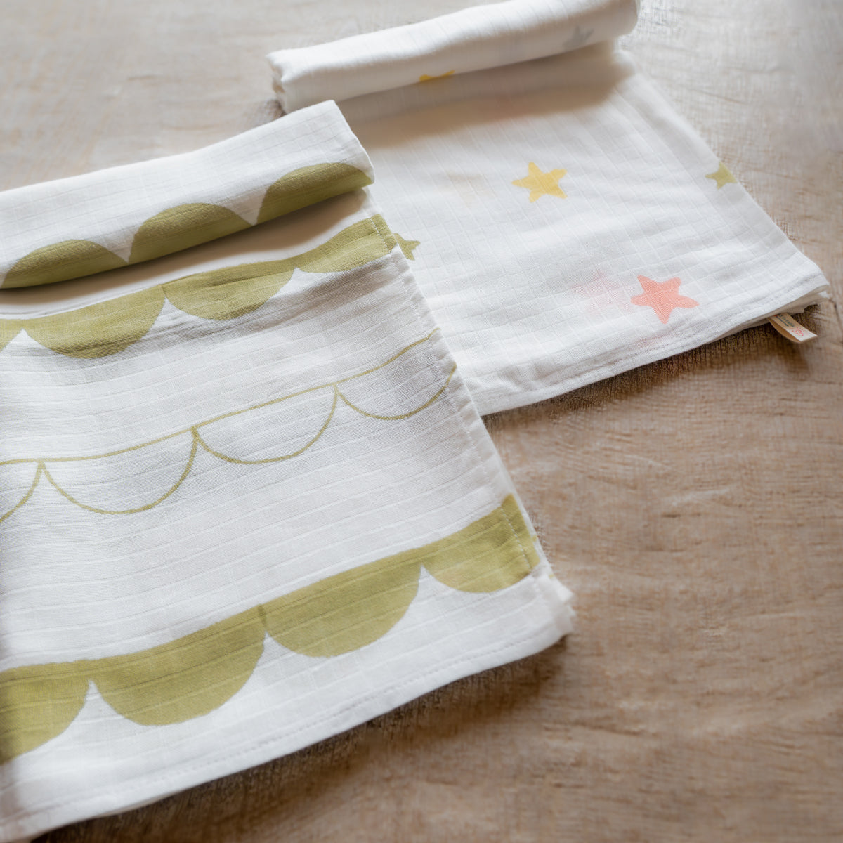 Organic Muslin Baby Swaddle - Circus Half Moon