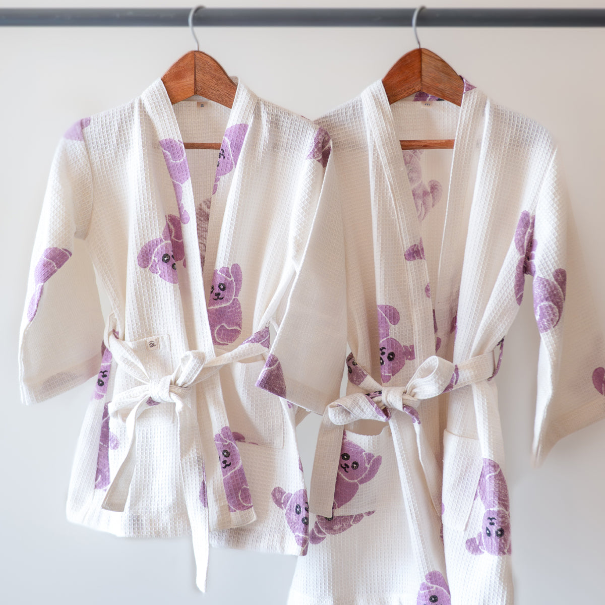 Organic Cotton Baby Bath Robe - Koala | Purple