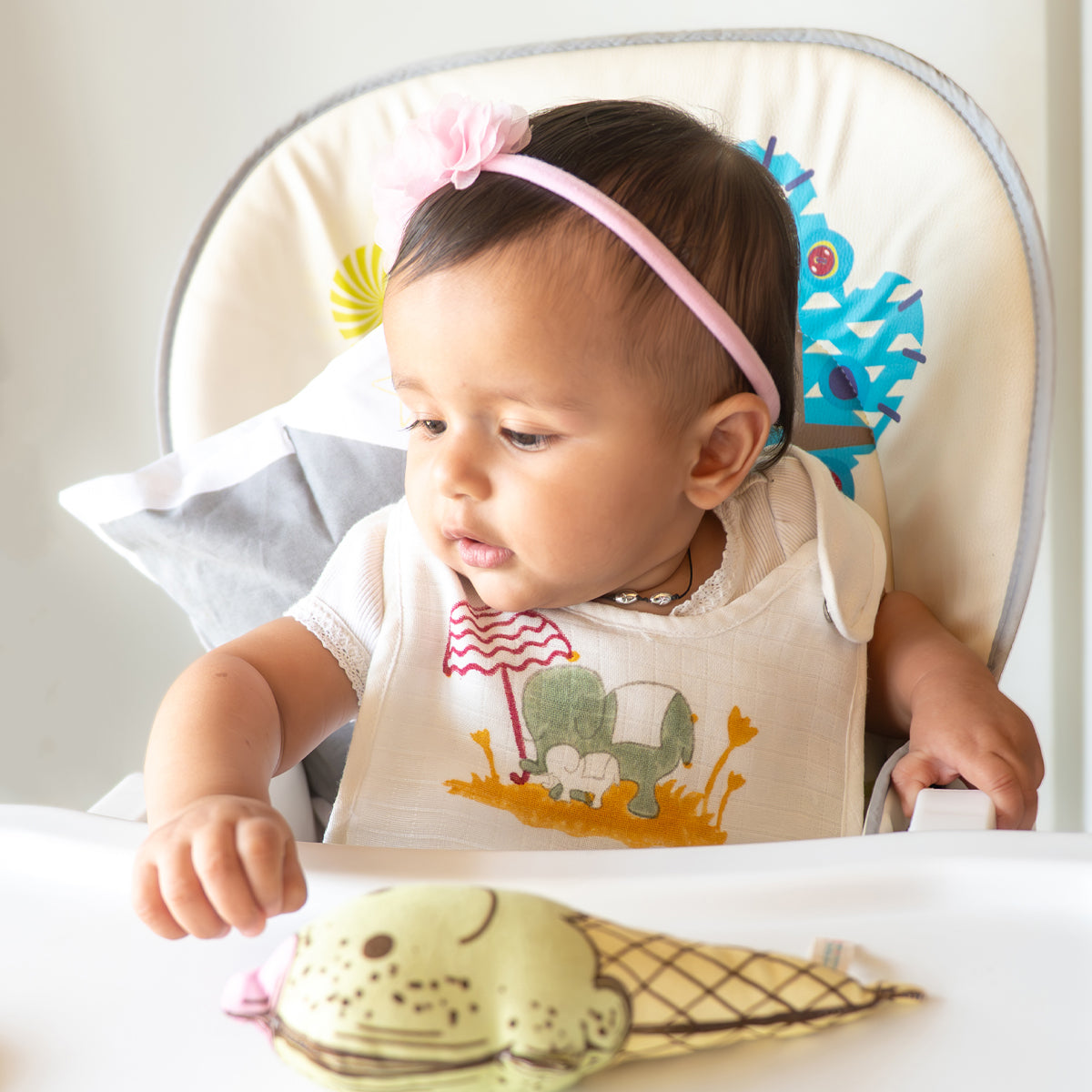 Organic Muslin Baby Bib - Elle | Multi