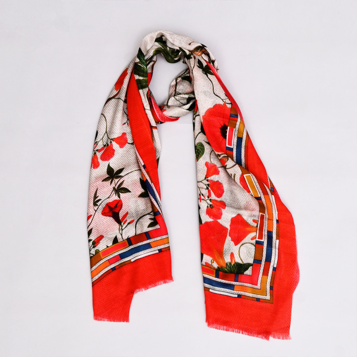 The Scarlet Bloom Bamboo Modal Stole (Red)