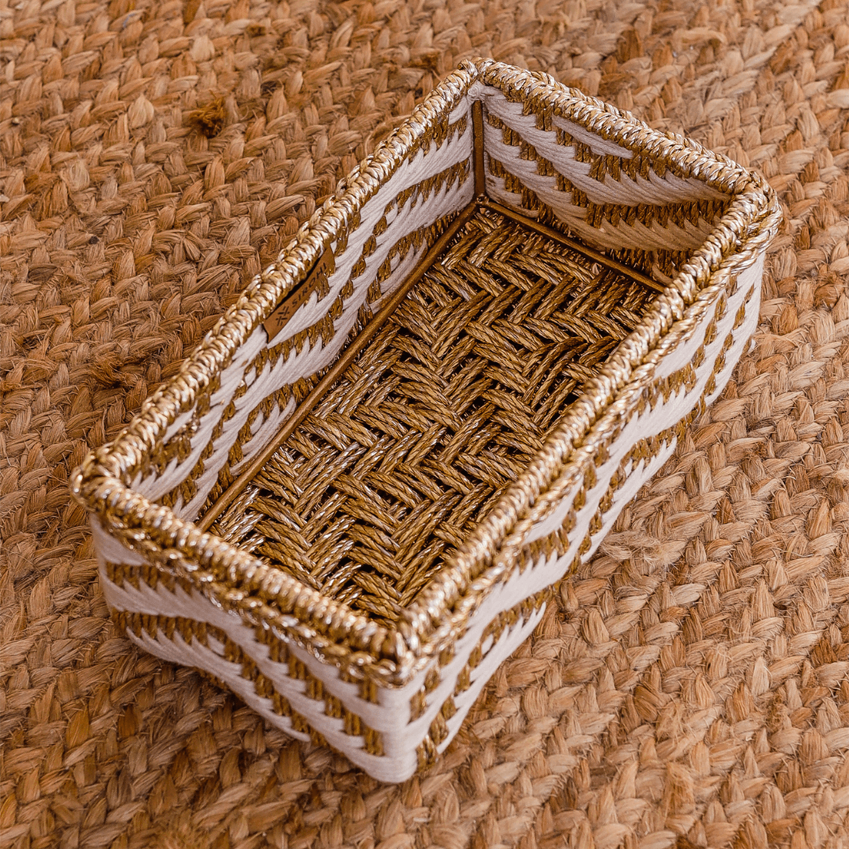 Memories Trinket Storage Tray | White & Gold | Medium | 33 cm