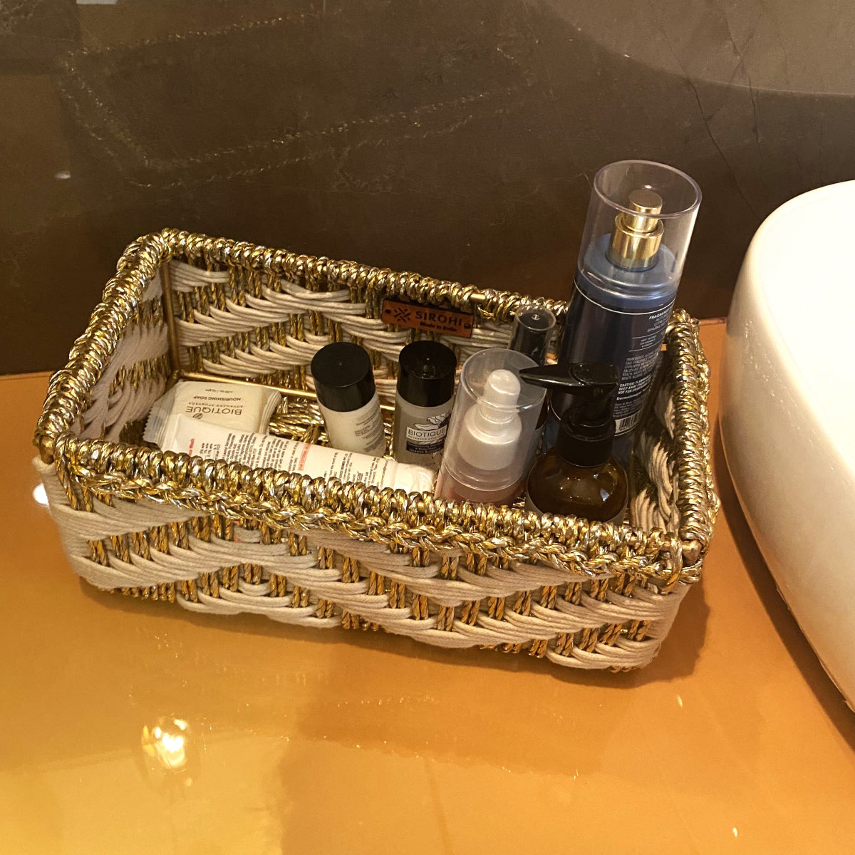 Memories Trinket Storage Tray | White & Gold | Medium | 33 cm