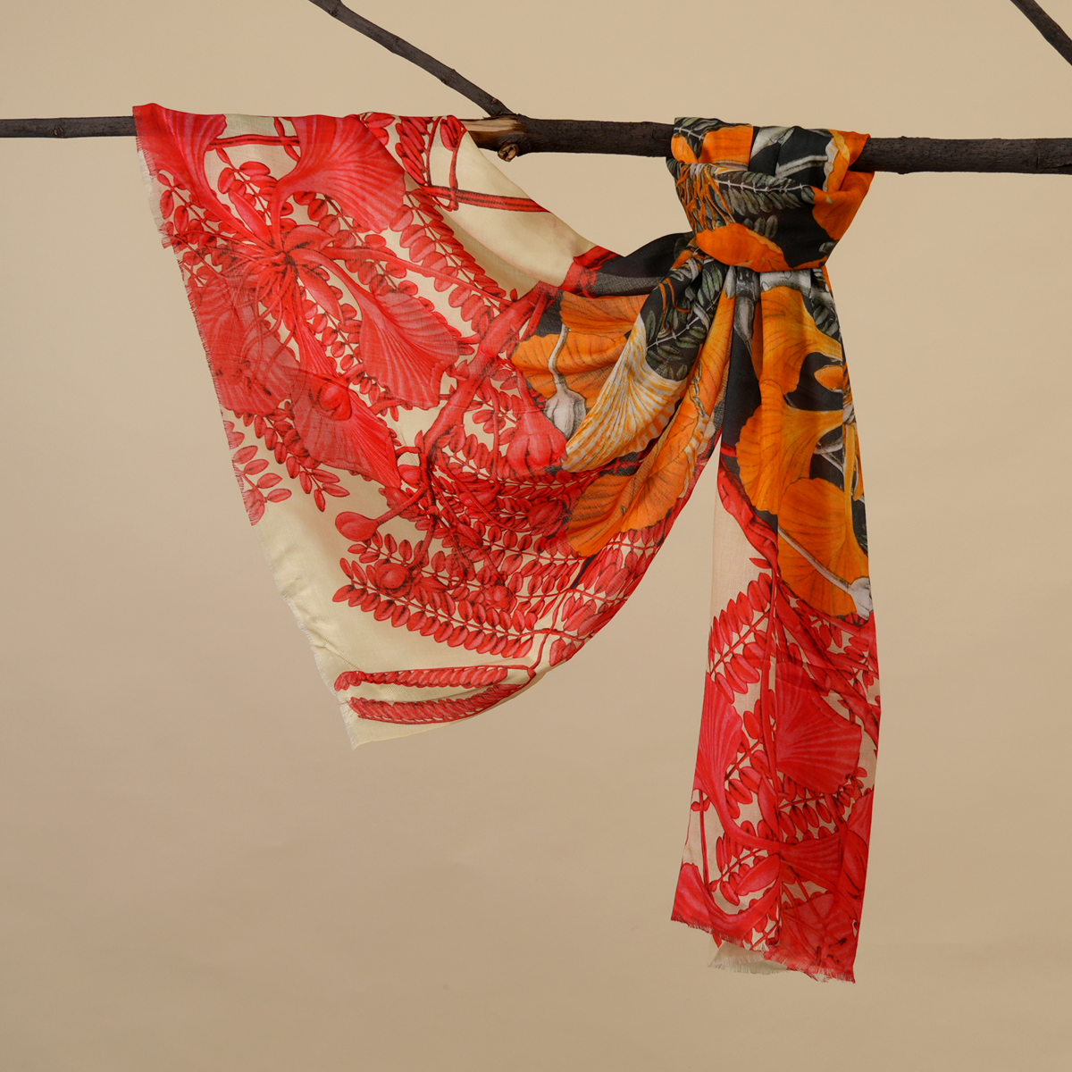 Flame & Shadow Bamboo Modal Stole