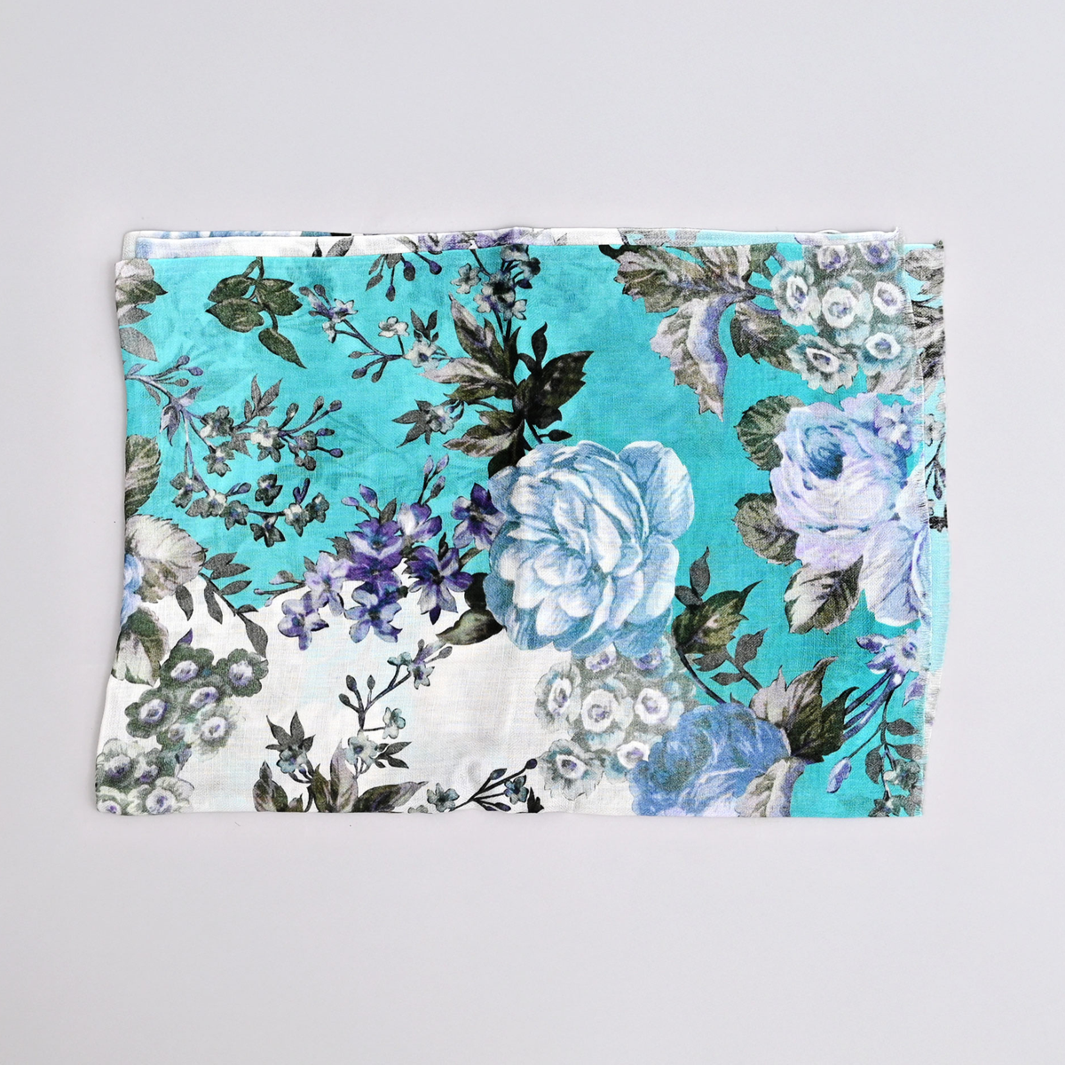 Aqua Bloom Bamboo Modal Stole