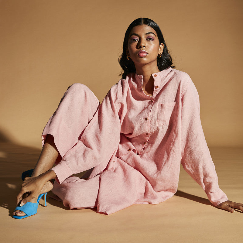 Women Linen Pants | Pyjama Pants | Pink