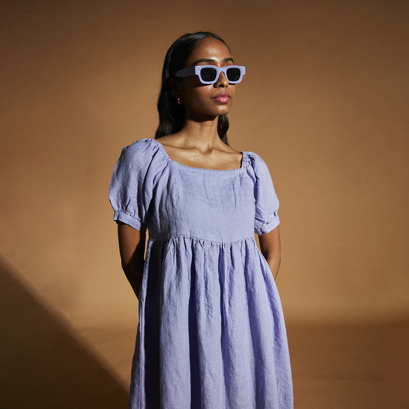 Women Linen Dress | Flared Dress | Lavender