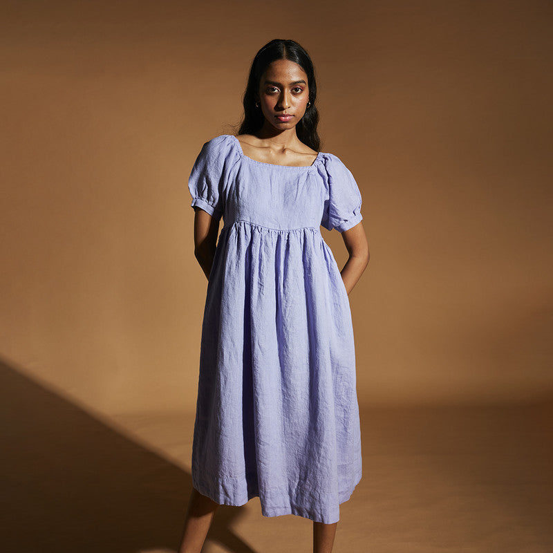 Women Linen Dress | Flared Dress | Lavender