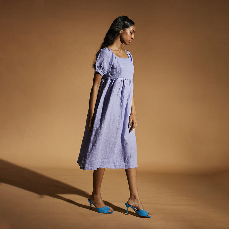 Women Linen Dress | Flared Dress | Lavender