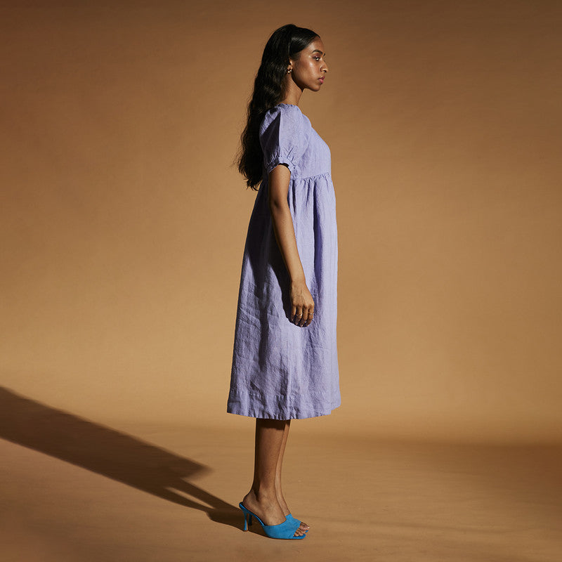 Women Linen Dress | Flared Dress | Lavender