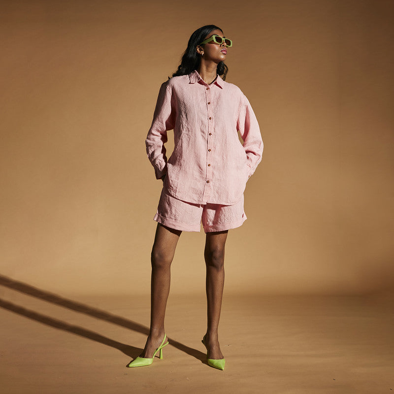 Linen Shirt | Oversized Shirt | Pink