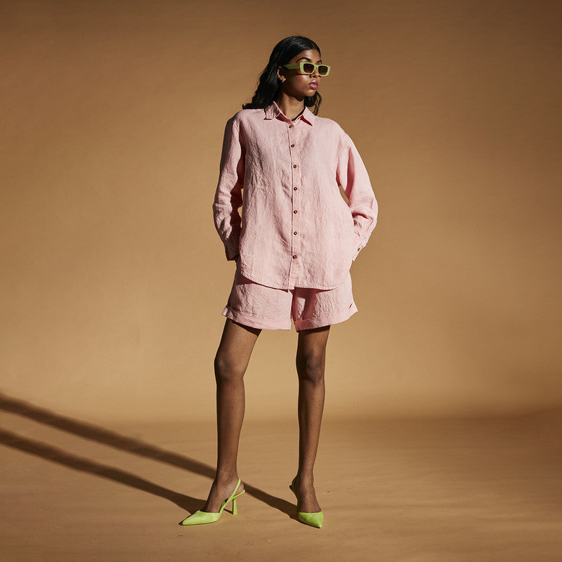 Linen Shirt | Oversized Shirt | Pink