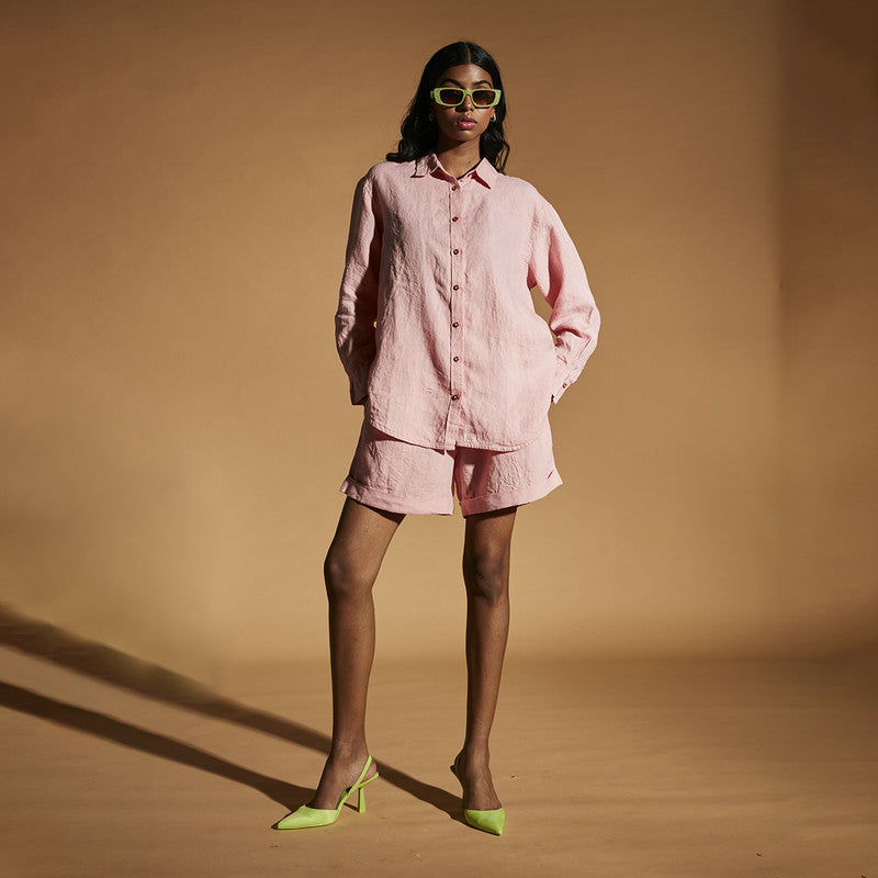Linen Shirt | Oversized Shirt | Pink