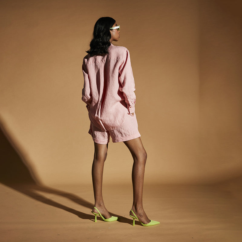 Linen Shirt | Oversized Shirt | Pink