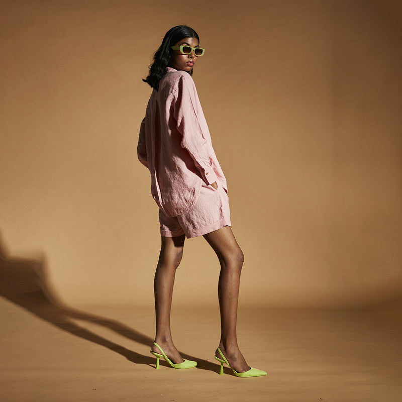 Linen Shirt | Oversized Shirt | Pink