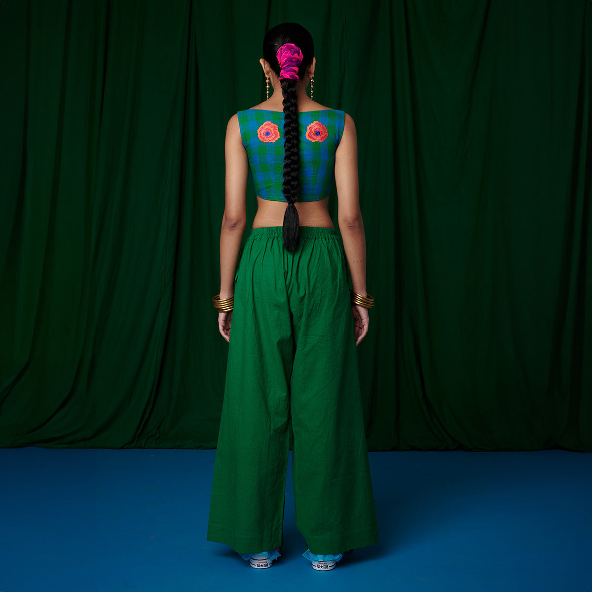 Linen Forest Bustier Top and Panna Wrap Pants