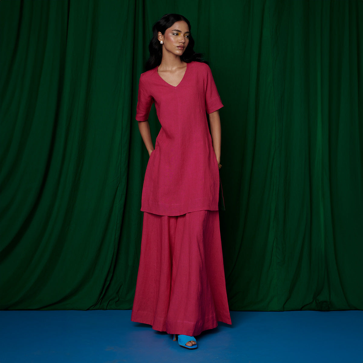 Rani Linen Sharara Set