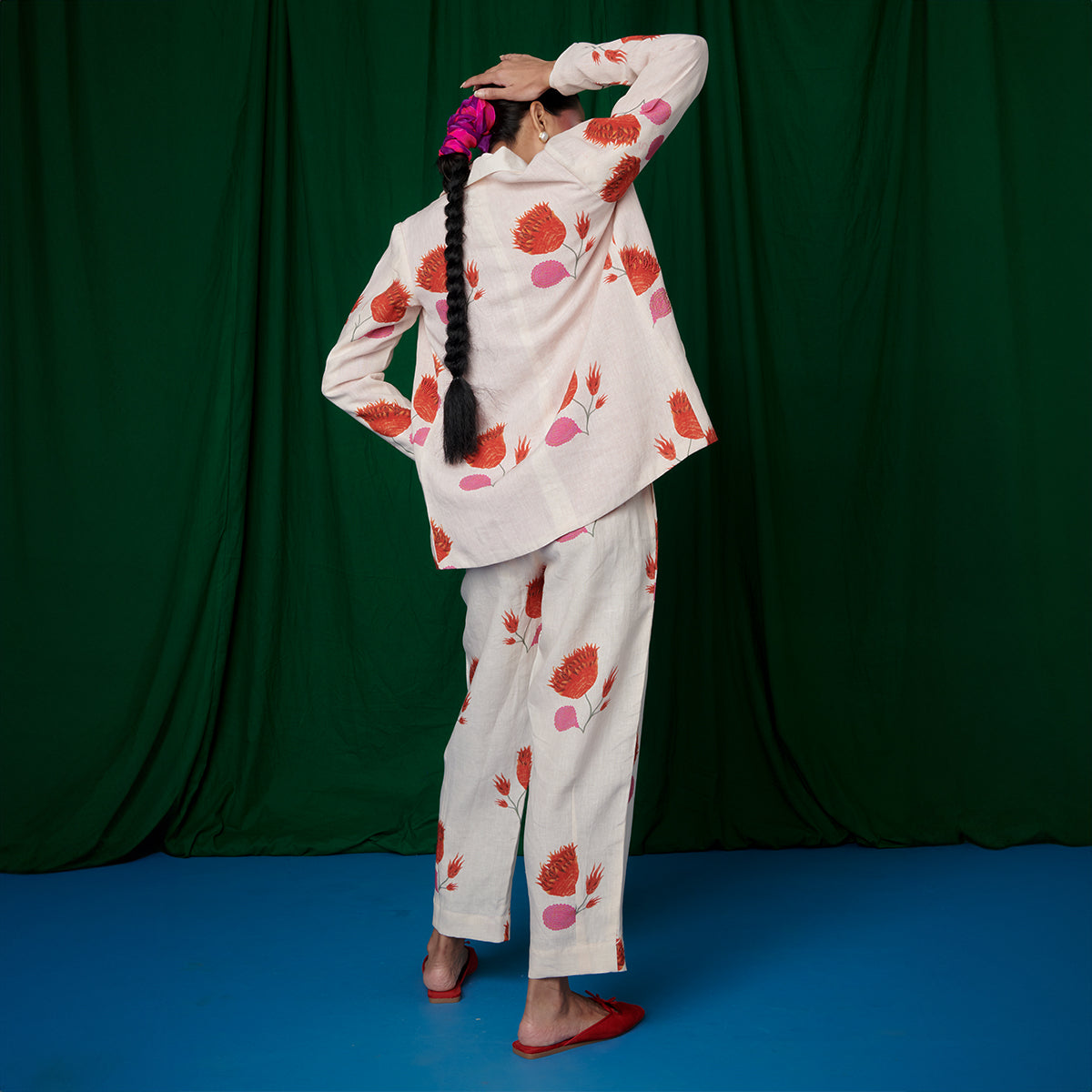 Wildflower Linen Jacket and Lounge Pants