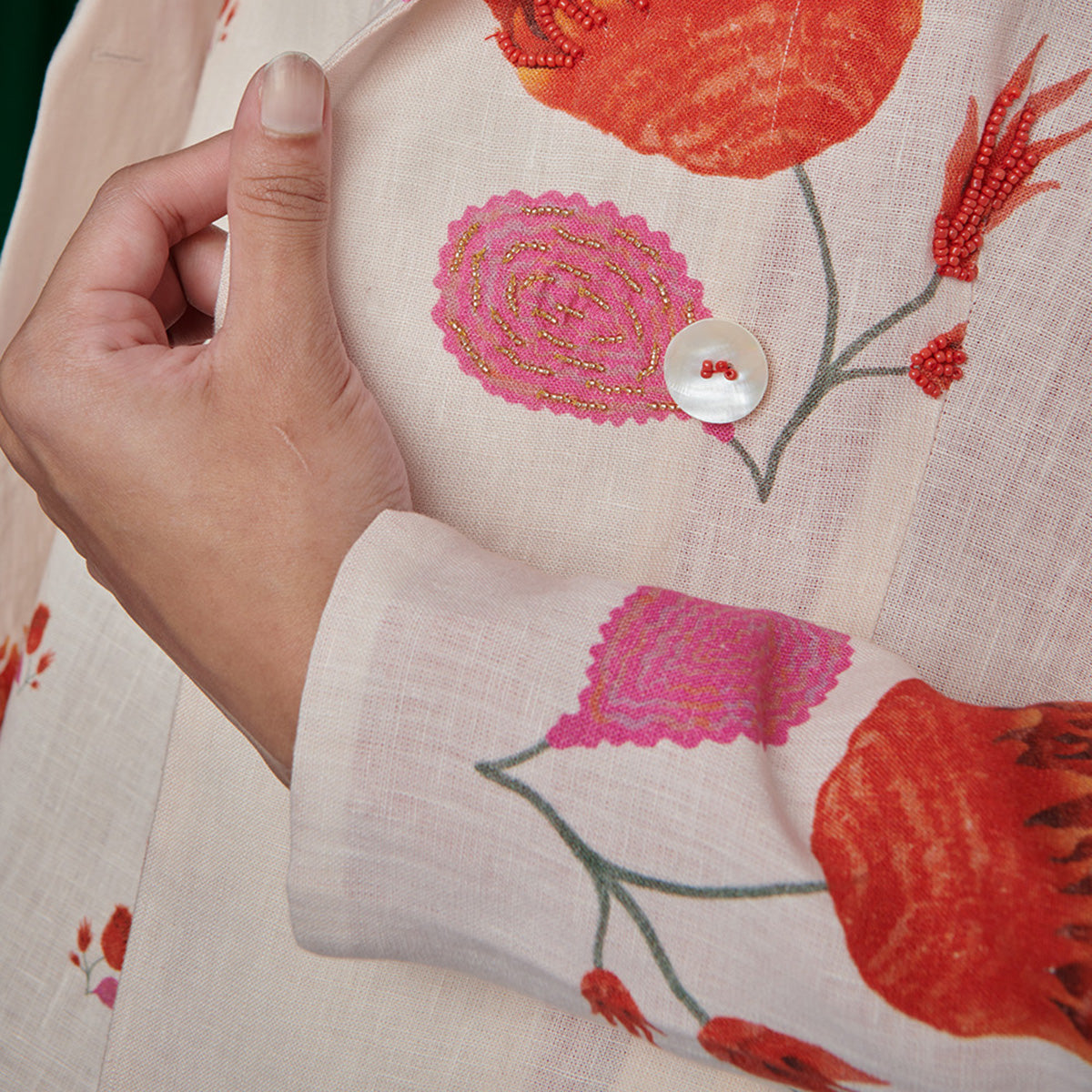 Wildflower Linen Jacket and Lounge Pants