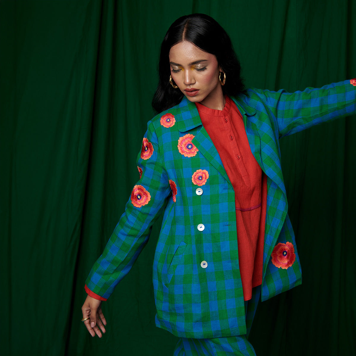 Forest Linen Jacket and Lounge Pants