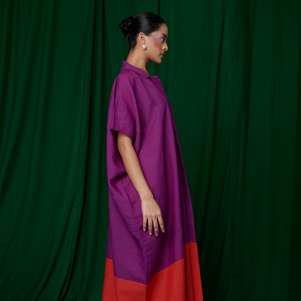 Violet Linen Kaftan Dress