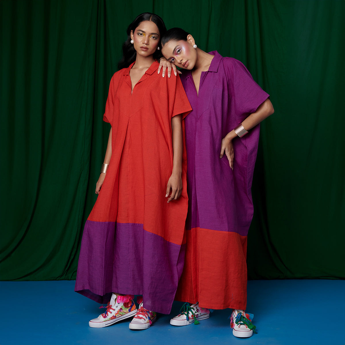 Violet Linen Kaftan Dress