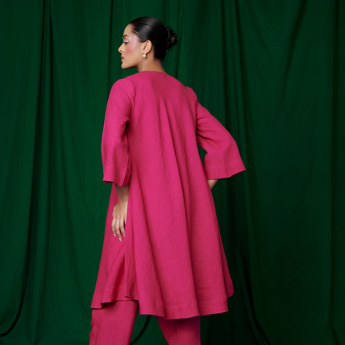 Rani Linen Pheran Kurta Set