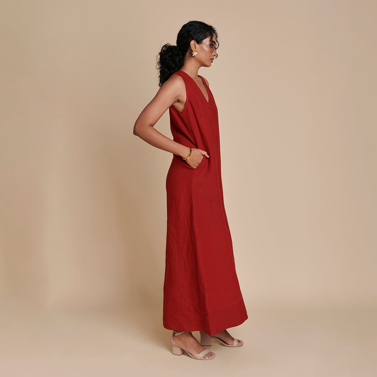 Anaar Linen Flared Jumpsuit