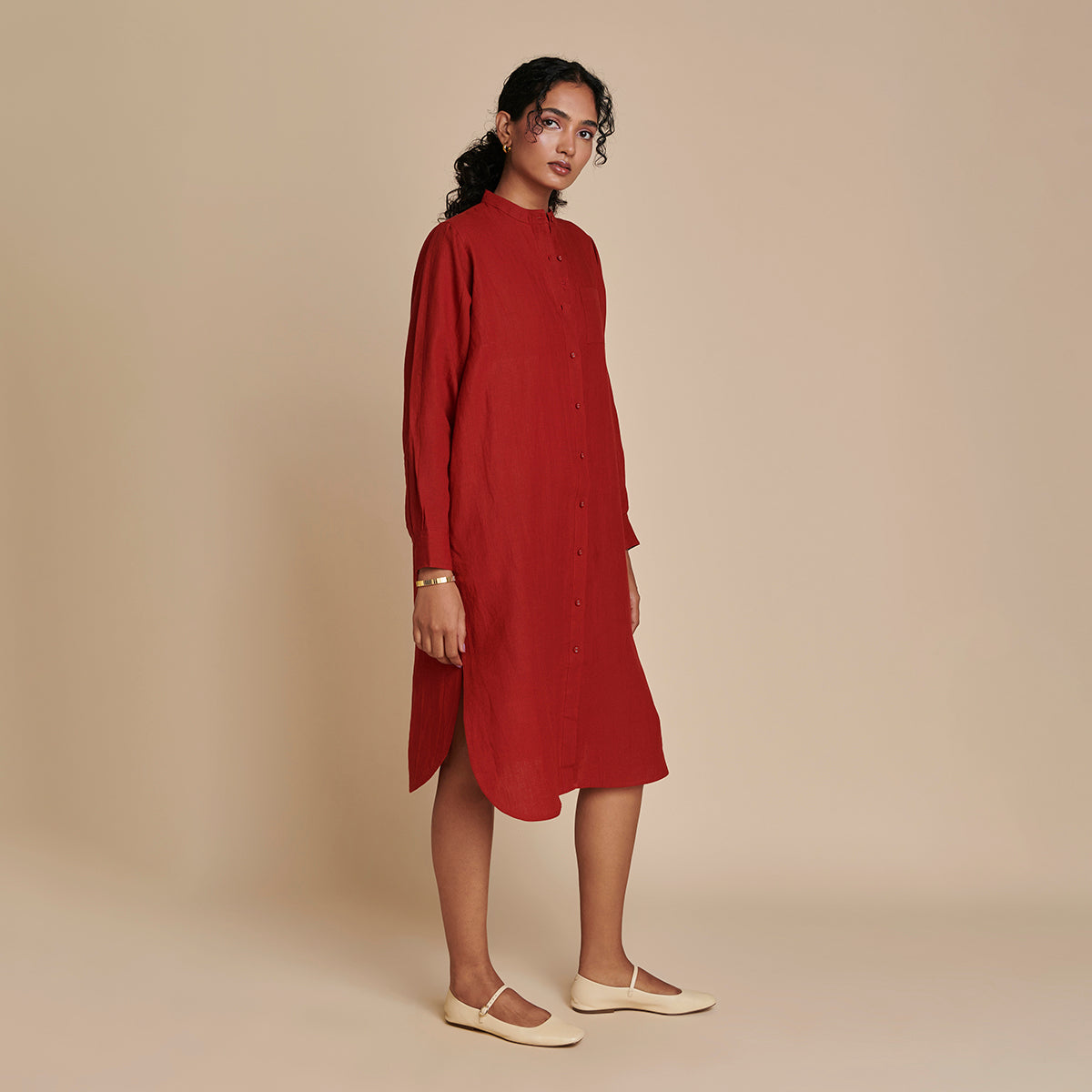 Anaar Linen Shirt Dress