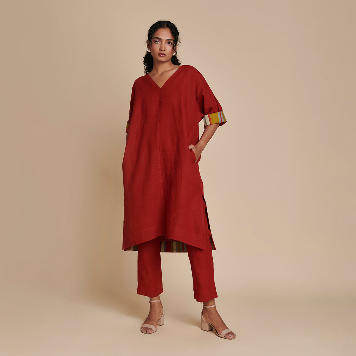 Anaar Linen Dolman Kurta Set