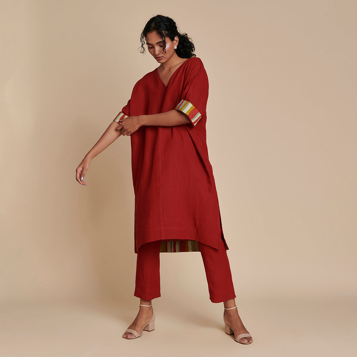Anaar Linen Dolman Kurta Set