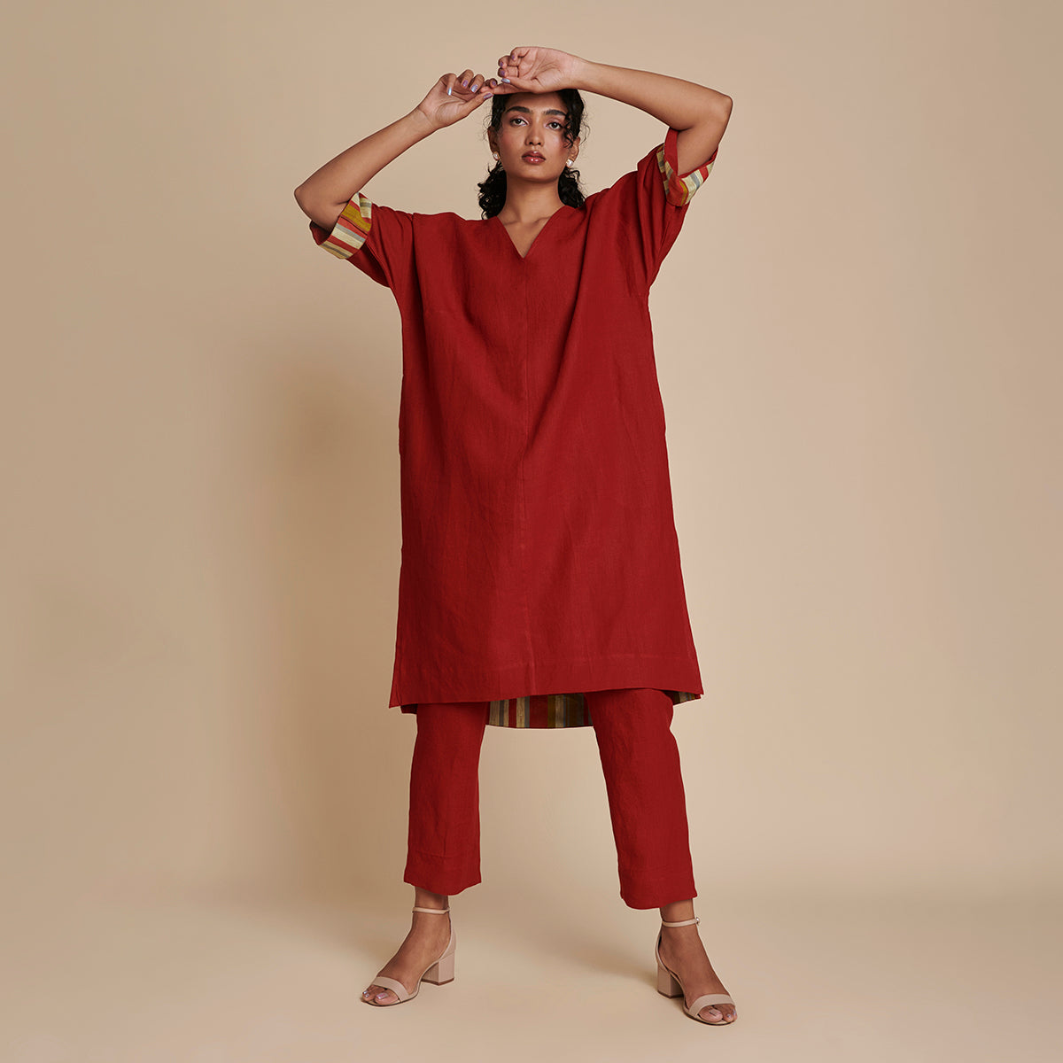 Anaar Linen Dolman Kurta Set