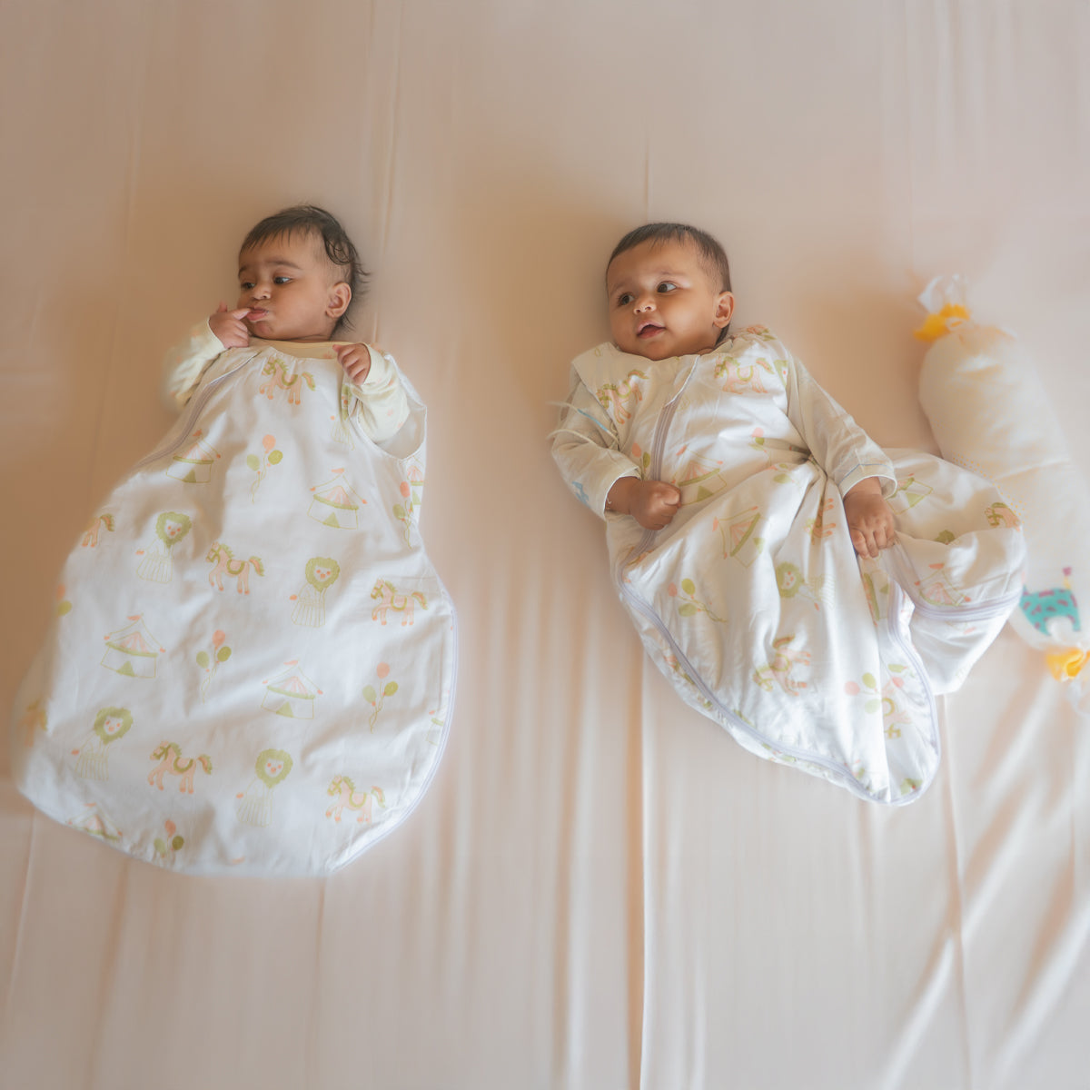 Pure Cotton Sleeping Bag for Baby - Circus | Peach
