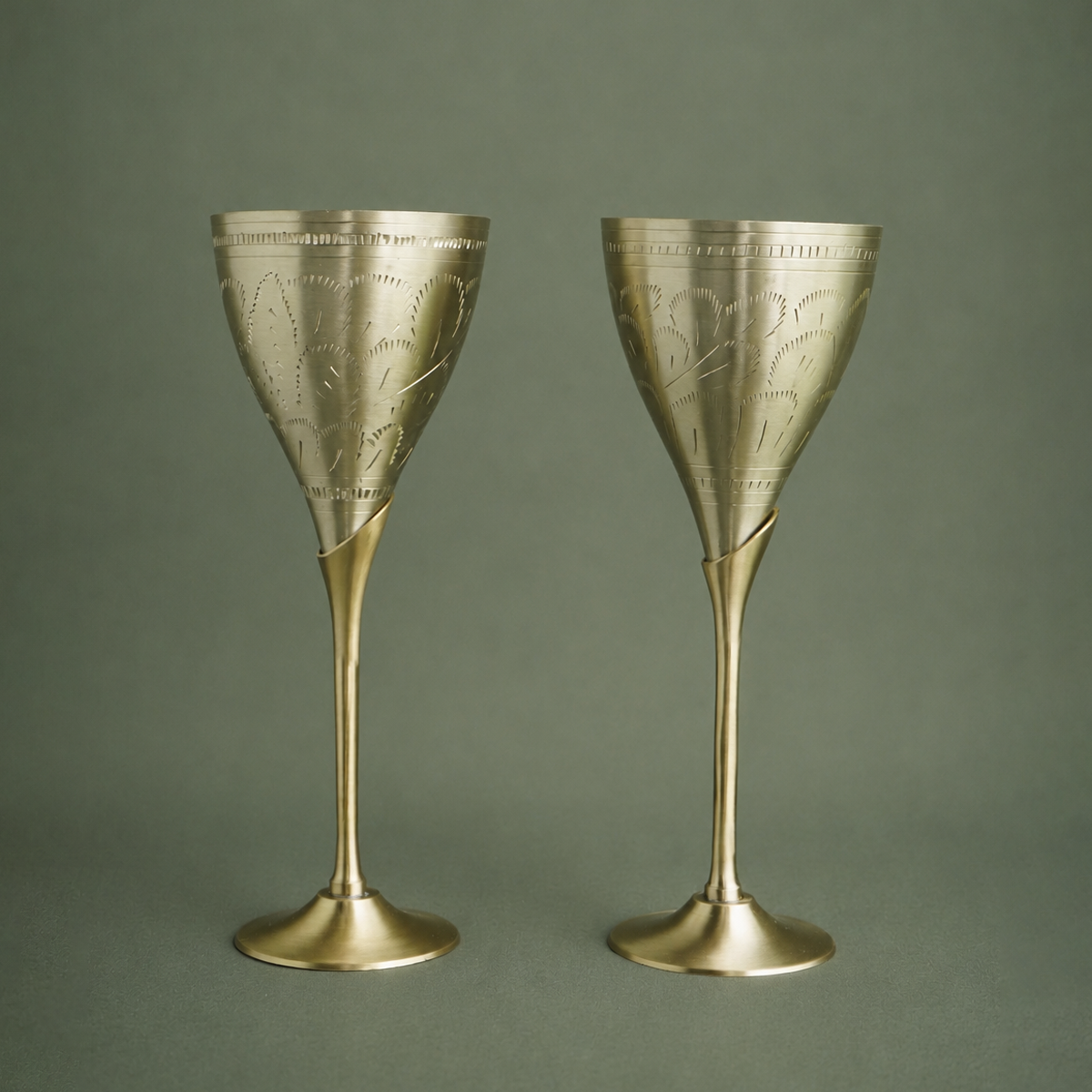 Stem Brass Goblet | Set of 2