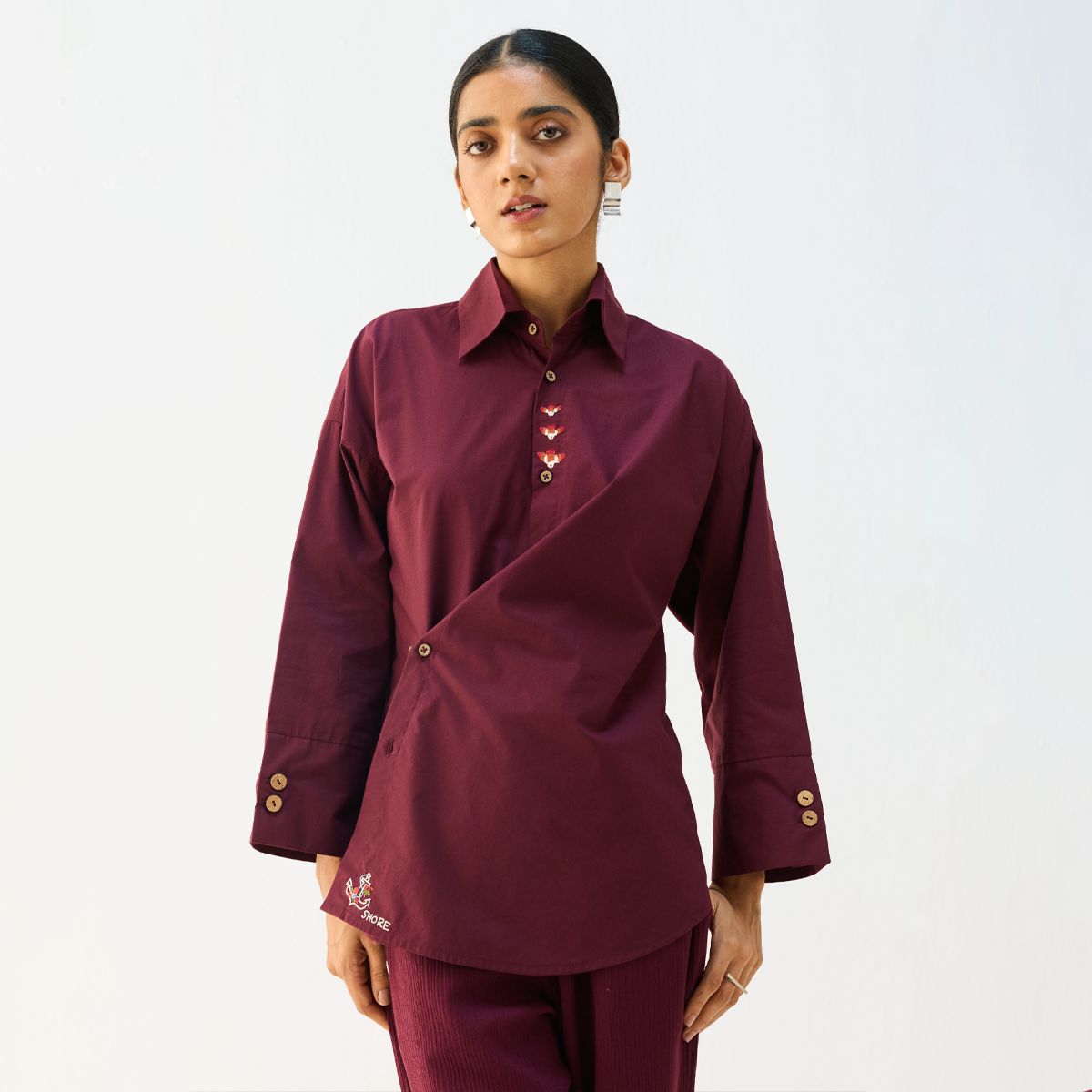 Stillness Organic Cotton Wrap Shirt