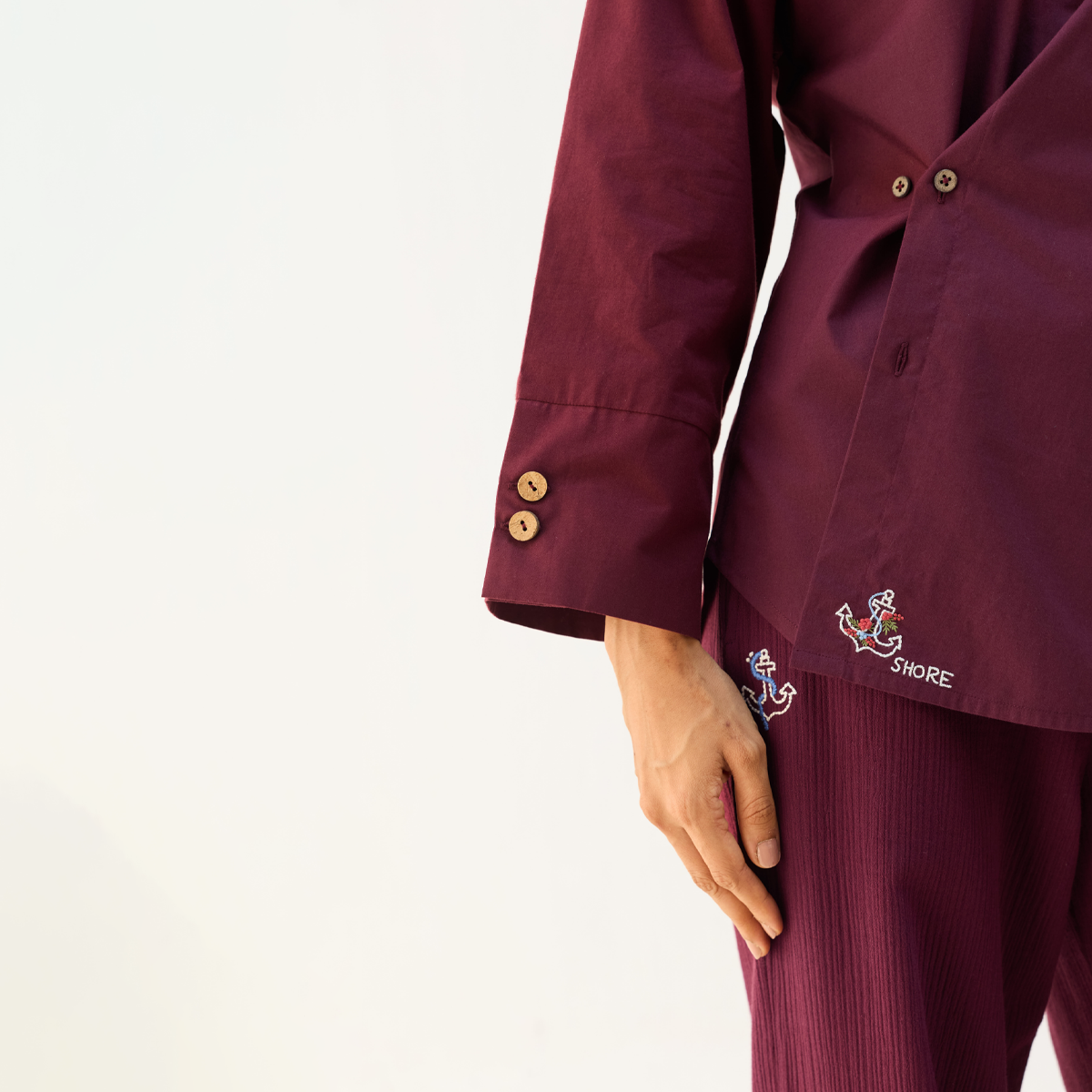 Stillness Organic Cotton Wrap Shirt