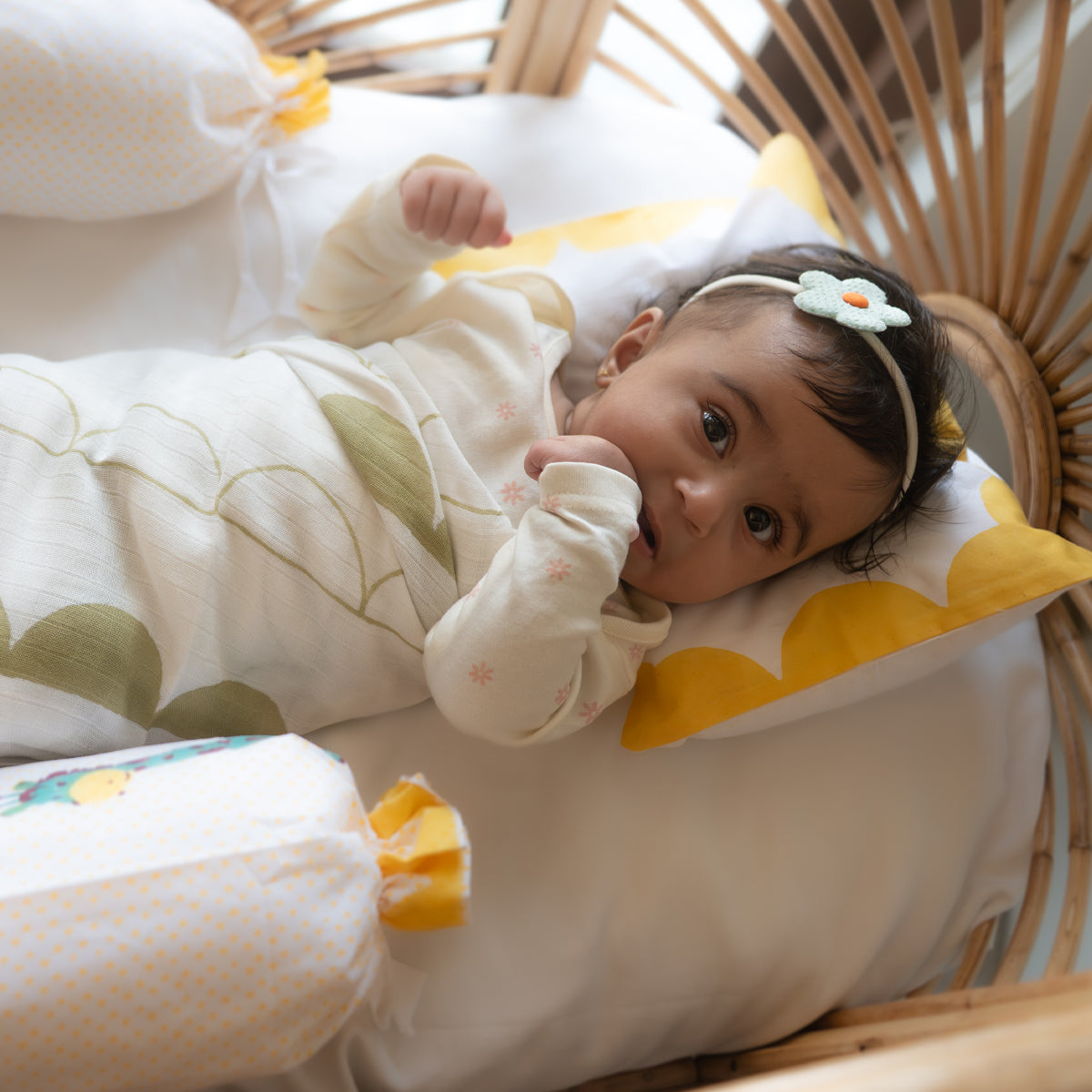 Organic Muslin Baby Swaddle - Circus Half Moon