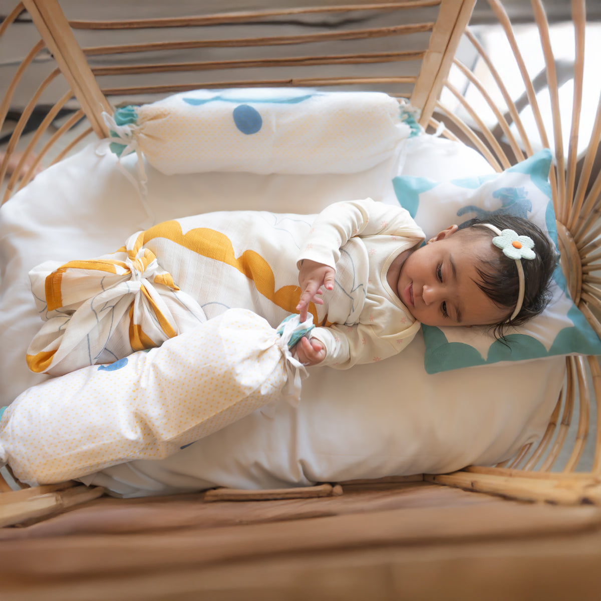 Organic Muslin Baby Swaddle - Earthy Half Moon